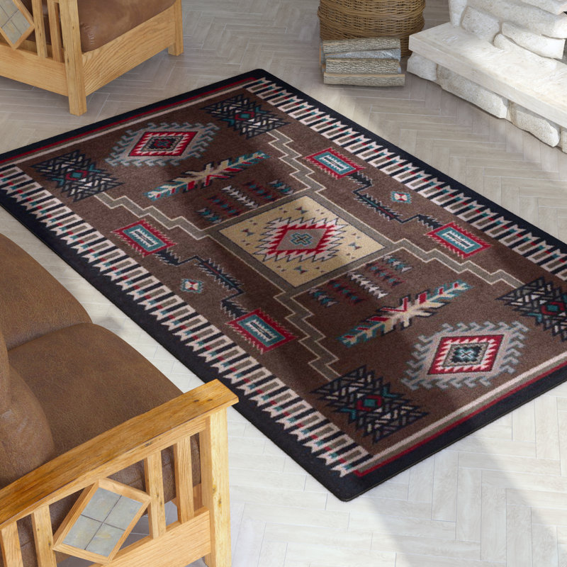 Loon Peak® Busselton Southwestern Flatweave Brown Area Rug & Reviews